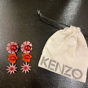 KENZO flower drop earrings